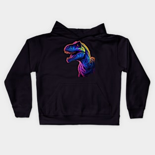 T-Rex, Neon Glow, King of the Dance Floor - Party Neon Glow Kids Hoodie